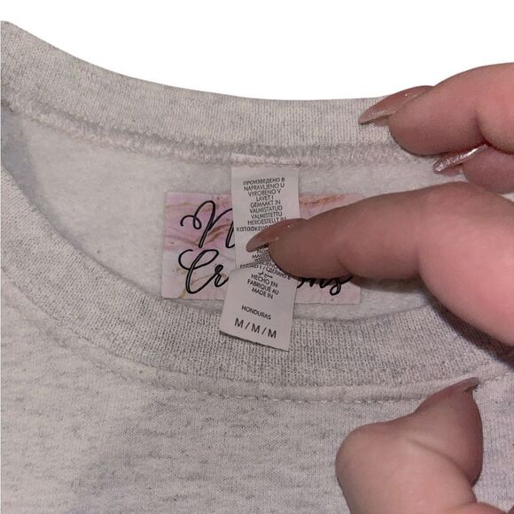 Custom Made Marled Gray Graphic Sweater - Picture 4 of 4